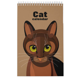 Calendrier géométrique illustré de chat