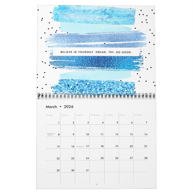Calendrier Glam Parties scintillant (Mar 2026)