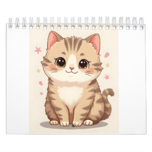 Calendrier Gleeful Chat : Sweet Kawaii Kitten Art pour n'impo