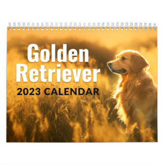 Calendrier Golden Retriever 2023 Monthly Wall Calendar