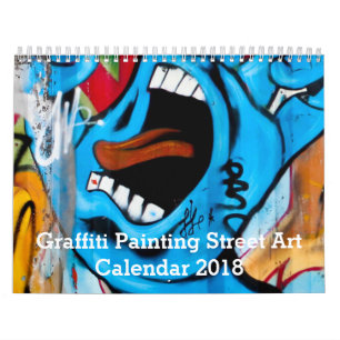 Calendrier Graffiti coloré Peinture Street Art 2018