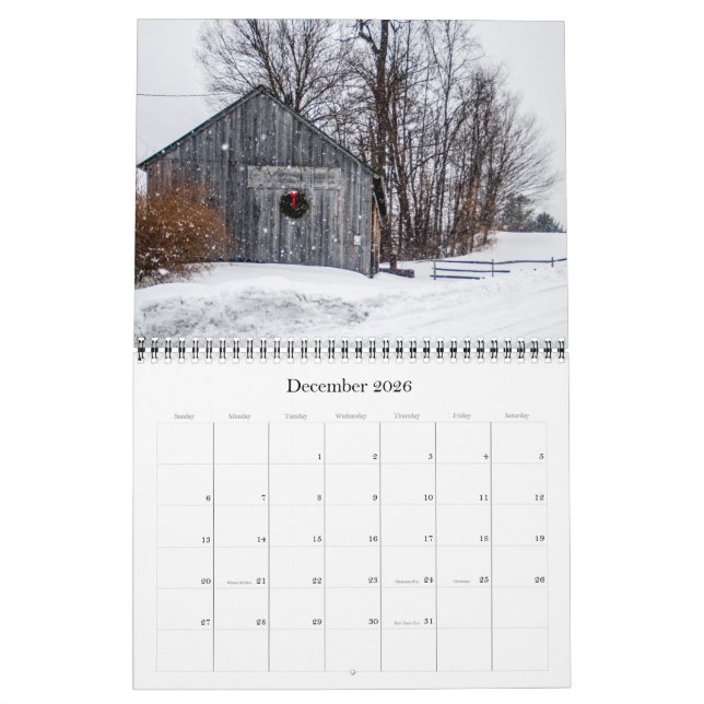 Calendrier Granges de l'Amérique (Dec 2026)