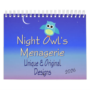 Calendrier graphique de la ménagerie de la chouett