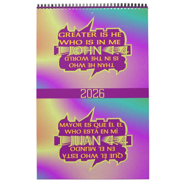 Calendrier Greater is He© - Esp & Eng Calendar (Protection)