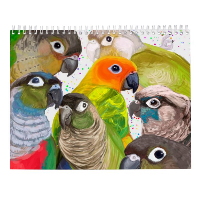Calendrier Green Cheek Conure Parrot 2021 (Dos)