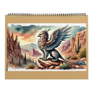 Calendrier Griffons, Dragons et paysages désolés