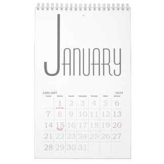 Calendrier Gris et blanc minimaliste