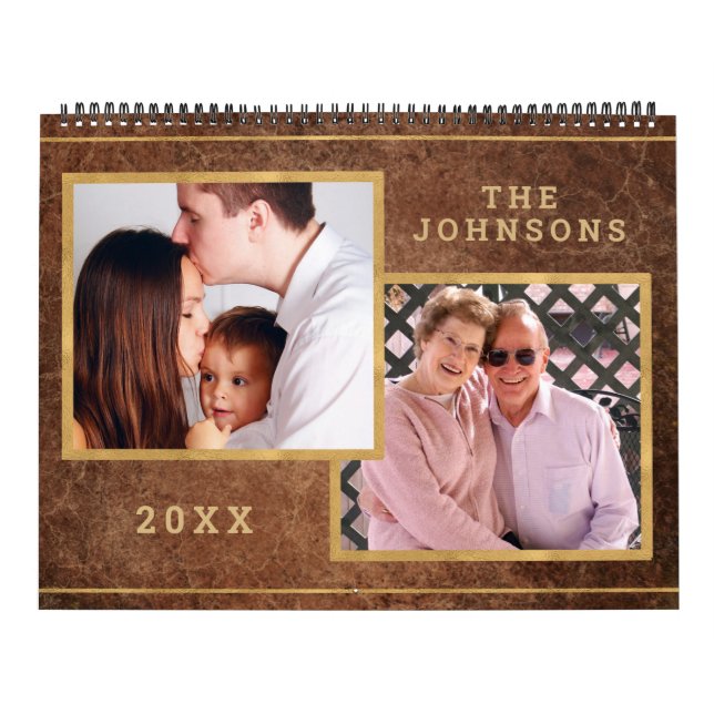 Calendrier Grunge et Russe Brown Photo personnalisée Image (Protection)