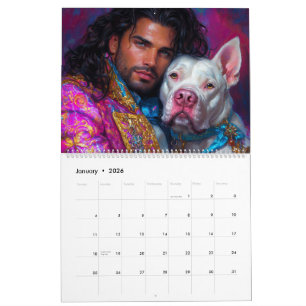 Calendrier Guerriers et héros de chiens Pitbull