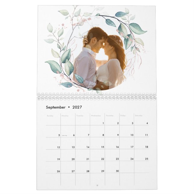 Calendrier Guirlande feuille d'Eucalyptus (Sep 2027)