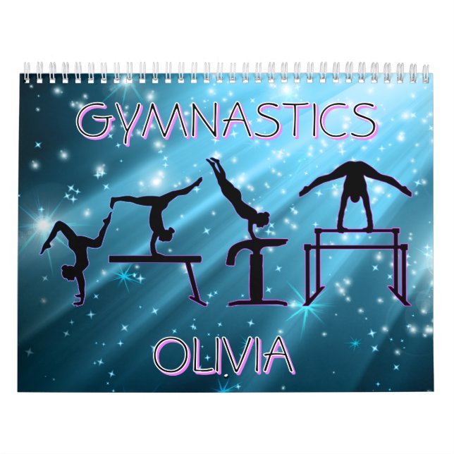 Calendrier Gymnastics Calendar Blue Starburst Gymnastics Pose (Protection)