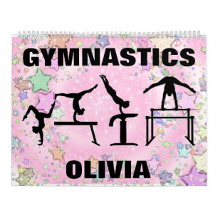 Calendrier Gymnastique Étincelle et étoiles rose