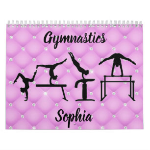 Calendrier Gymnastique Lilac pourpre Faux Rhinestone