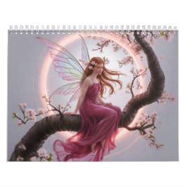 Calendrier Hada mágica entre flores de cerezo – Ilustración d