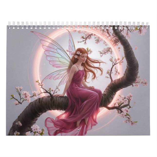 Calendrier Hada mágica entre flores de cerezo – Ilustración d (Protection)