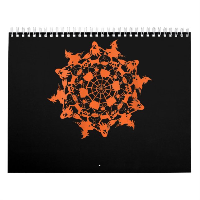 Calendrier Halloween Mandala Spider Witch Ghost Skull (Protection)