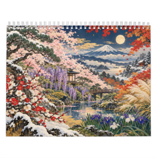 Calendrier Hanafuda Twelve Months of Japan Woodblock Art