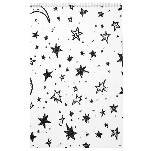 Calendrier Hand Drawn Celestial Night Sky Pattern (Protection)