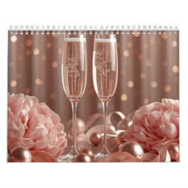 Calendrier happy new year 2026 champagne glow