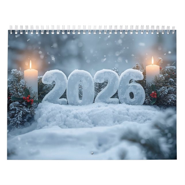 Calendrier happy new year 2026 snowy calm  (Protection)