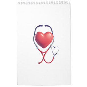 Calendrier Heart & Stethoscope Notebook Medical School & Nu