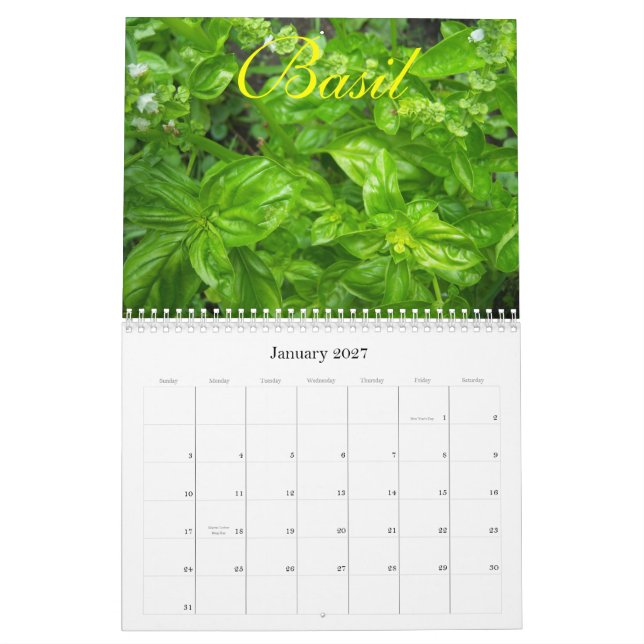 Calendrier Herbes   2010 (Jan 2027)