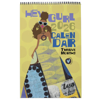 Calendrier Hey Gurl 2026 sur 12 mois