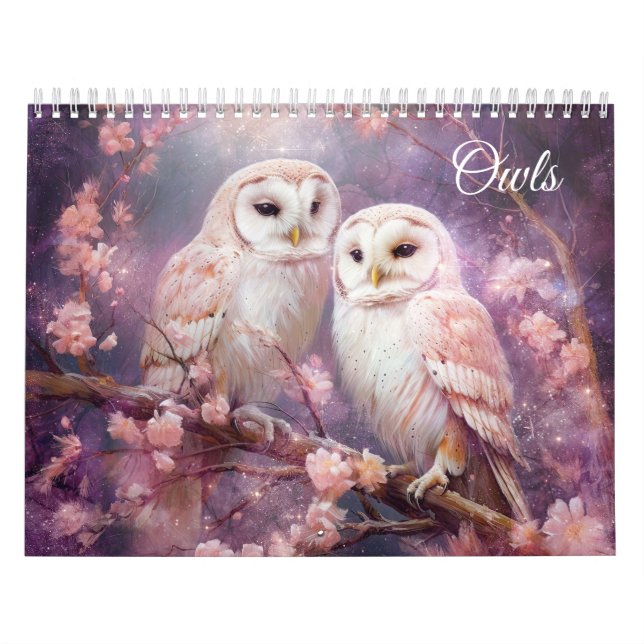 Calendrier Hiboux fantastiques dans un style abstrait (Protection)