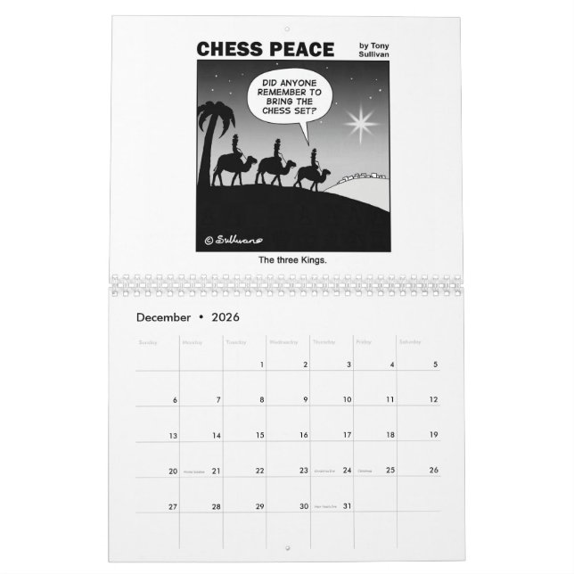 Calendrier Hilarious Chess Peace 2022 calender (Dec 2026)