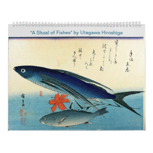 Calendrier Hiroshige's A Shoal of Fishes Poissons japonais I