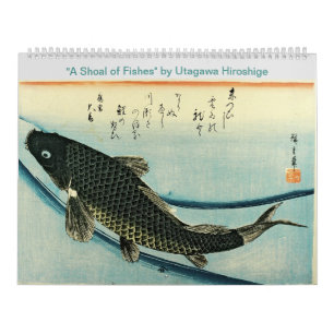 Calendrier Hiroshige's A Shoal of Fishes Poissons japonais I