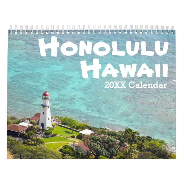 Calendrier Honolulu, Oahu, Hawaii Photographie Balnéaire (Protection)
