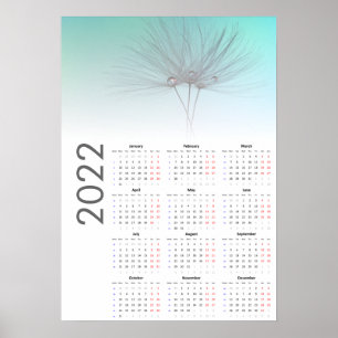 Calendrier horloges Pissenlit 2022 Affiche