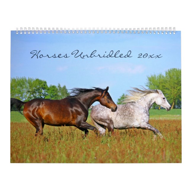 Calendrier Horses Unbridled Wildlife Photography Custom Year (Protection)