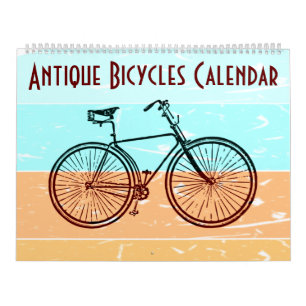 Calendrier Illustrations Arrière - plans rétro à bicyclett