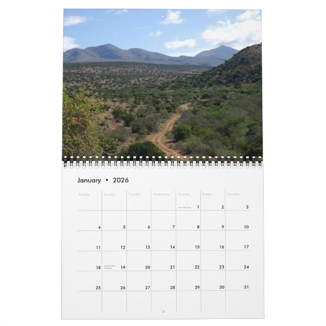 Calendrier Images d'Afrique du Sud (Jan 2026)