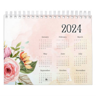 Calendrier Imprimante 2024 belle calandre 12 mois