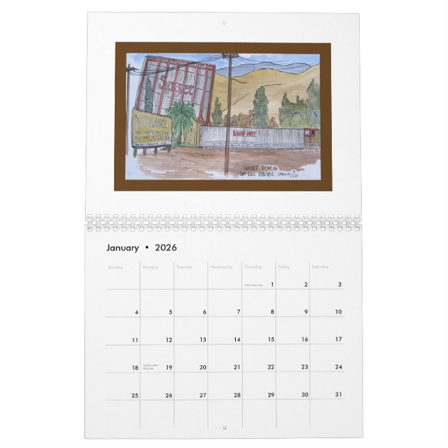Calendrier imprimé par coutume (Jan 2026)