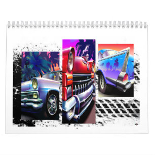 Calendrier imprimé par voitures classiques faites