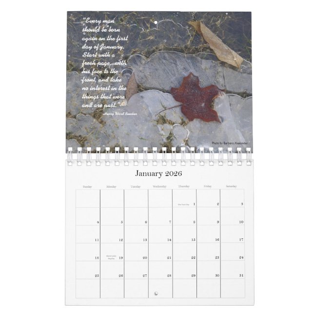 Calendrier Inspiration du jardin (Jan 2026)