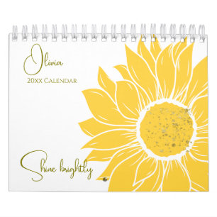 Calendrier Inspirationnelle personnalisée brillante fille