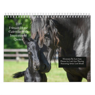 Calendrier inspiré du cheval friésien
