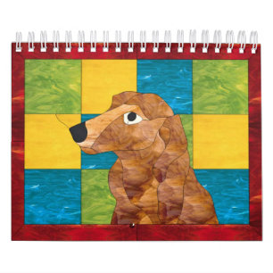 Calendrier J'aime de longs teckels de miniature de cheveux