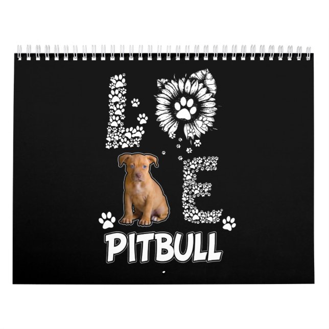 Calendrier J'aime les chiens de Pitbull (Protection)