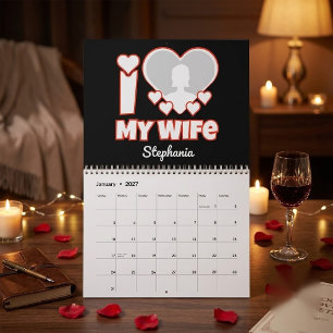 Calendrier J'aime ma femme personnalisé – Ajouter nom et phot