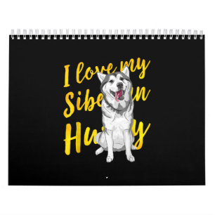 Calendrier J'Aime Mon Husky Sibérien   Cadeau Amoureux des c