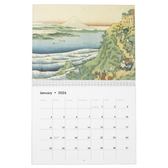 Calendrier japonais vintage (Jan 2026)