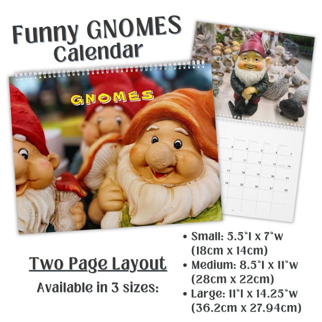 Calendrier Jardin Gnome Fun Photo - (Créateur téléchargé)
