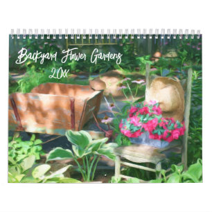 Calendrier Jardins de fleurs de jardin arrière