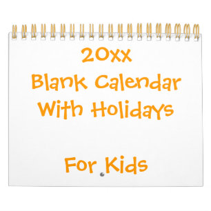 Calendrier jaune vierge pour enfants
